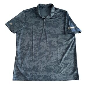 Adidas Mens‎ 2XL Blue Digital Camo Albertsons Logo Performance Golf Polo Shirt